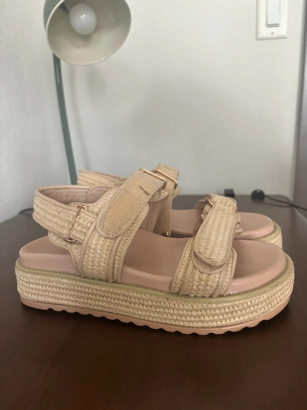 Beige Rattan Sandals - Picture 2 of 2